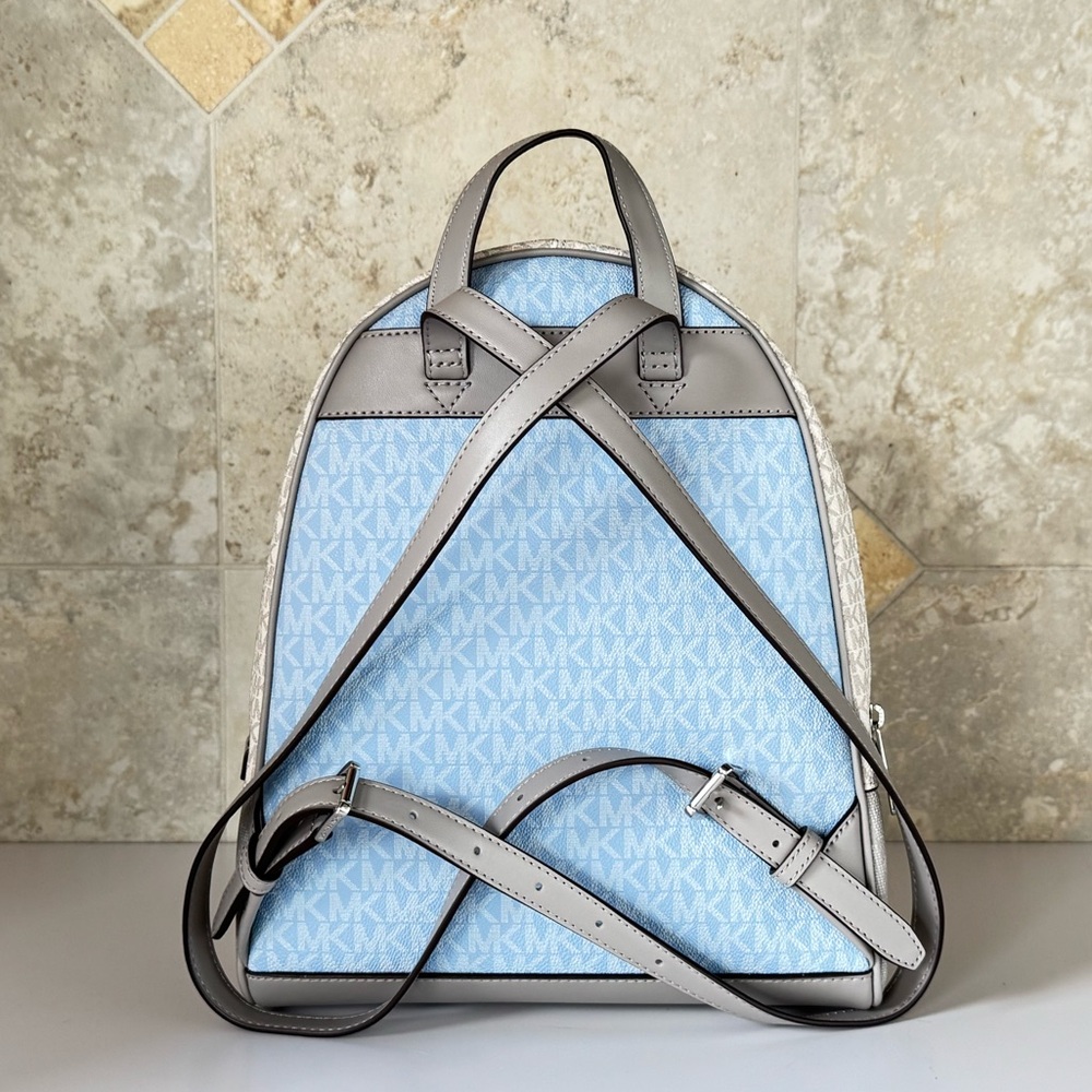 Michael Kors Rhea MD Backpack MK Color-Block Light Sky Multi - Picture 2 of 13